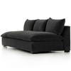 Grant Modern Classic Charcoal Grey Performance Armless Sofa 94"