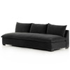 Grant Modern Classic Charcoal Grey Performance Armless Sofa 94"