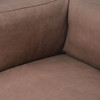 Beckwith Mid Century Modern Chocolate Leather Cushion Back Sofa 94"