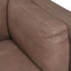 Beckwith Mid Century Modern Chocolate Leather Cushion Back Sofa 94"