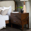 Halston Brown Ash Wood 2 Drawers Nightstand