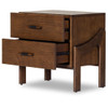 Halston Brown Ash Wood 2 Drawers Nightstand