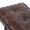 Oxford Tufted Havana Brown Leather Bench 43"