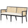 Antonia Ebony Woven Cane Dining Bench Settee