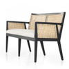 Antonia Ebony Woven Cane Dining Bench Settee