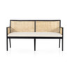 Antonia Ebony Woven Cane Dining Bench Settee