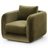 Malakai Olive Green Upholstered Swivel Chair