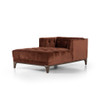 Dylan Surrey Auburn Velvet Tufted Midcentury Chaise Lounge