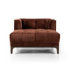 Dylan Surrey Auburn Velvet Tufted Midcentury Chaise Lounge