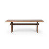 Brandy Rustic Elm Wood Dining Table 93"