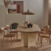 Amare Tan Leather Seat Solid Wood Dining Chair