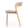Amare Tan Leather Seat Solid Wood Dining Chair