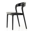 Amare Black Leather Seat Solid Wood Dining Chair