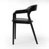 Amare Black Leather Seat Solid Wood Dining Arm Chair