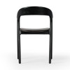 Amare Black Leather Seat Solid Wood Dining Arm Chair
