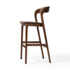 Amare Brown Leather Seat Solid Wood Bar Stool