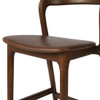 Amare Brown Leather Seat Solid Wood Bar Stool
