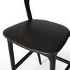 Amare Black Leather Seat Solid Wood Bar Stool