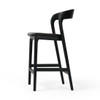 Amare Black Leather Seat Solid Wood Counter Stool
