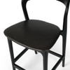 Amare Black Leather Seat Solid Wood Counter Stool