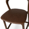 Amare Brown Leather Seat Solid Wood Counter Stool