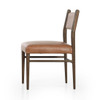 Morena Chestnut Leather Seat Oak Wood Dining Chair