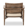 Xavier Taupe Belgian Linen Upholstered Cane Back Chair