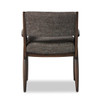 Papile Grey Belgian Linen Upholstered Dining Armchair