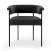 Carrie Boucle Slate Upholstered Barrel Dining Arm Chair