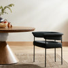 Carrie Boucle Slate Upholstered Barrel Dining Arm Chair