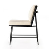 Crete Beige Upholetered Black Oak Wood Back Dining Chair