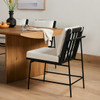 Crete Beige Upholetered Black Oak Wood Back Dining Chair