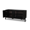 Reza Mid Century Modern Black Wood Media Console 70"