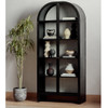 Breya Industrial Black Iron White Oak Arched Display Cabinet