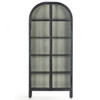 Breya Industrial Black Iron White Oak Arched Display Cabinet