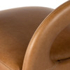 Hawkins Mid Century Modern Leather Barrel Swivel Chair