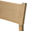 Ferris Brown Leather + Beige Fabric Upholstered Counter Stool