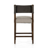 Ferris Black Leather + Grey Fabric Upholstered Counter Stool