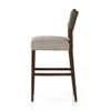 Ferris Black Leather + Grey Fabric Upholstered Bar Stool