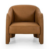 Sully Eucapel Cognac Leather Modern Accent Chair