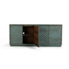 Mateo 4-Door Reclaimed Wood Teal Sideboard 90"