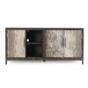 Lisbon 4-Door Reclaimed Wood and Travertine Sideboard 76"