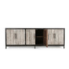 Lisbon 6-Door Reclaimed Wood and Travertine Sideboard 103"