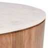 Josie Round Wood and Marble 46" Coffee Table