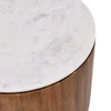 Josie Round Wood and Marble 22" End Table