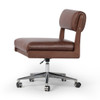Norris Coco Brown Leather Armless Desk Chair