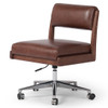 Norris Coco Brown Leather Armless Desk Chair
