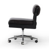 Norris Black Leather Armless Desk Chair