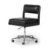 Norris Black Leather Armless Desk Chair