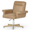 Natalie Mid-century Modern Tan Leather Office Desk Chair